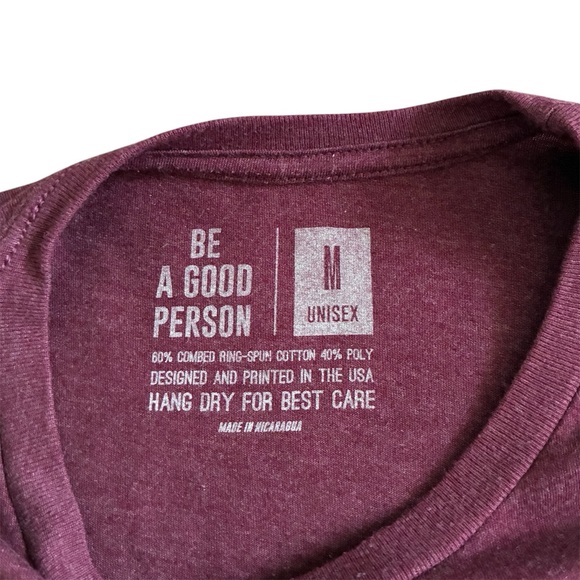 Be A Good Person Mini Logo Signature Tee - Maroon - Picture 3 of 3